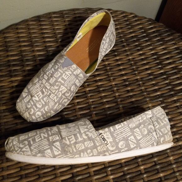 Toms 10th Anniversary Gray Chambray Alpargata Flat Slip-Ons Women's 9.5 10008061 - Picture 1 of 7